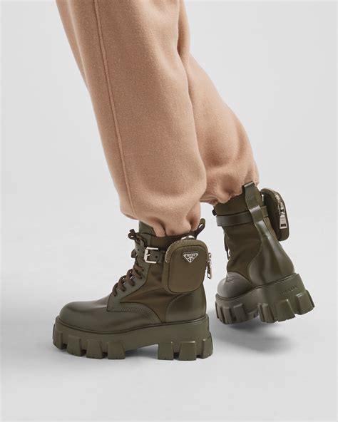 prada leather hiking boots|prada combat boots with pouches.